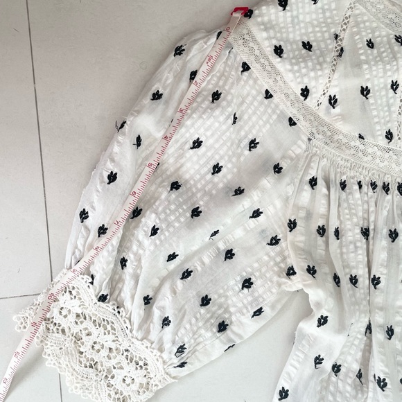 LoveShackFancy embroidered puff sleeve top - Picture 9 of 13